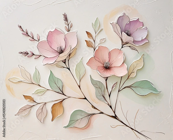 Obraz Abstract Floral Background With Flowers