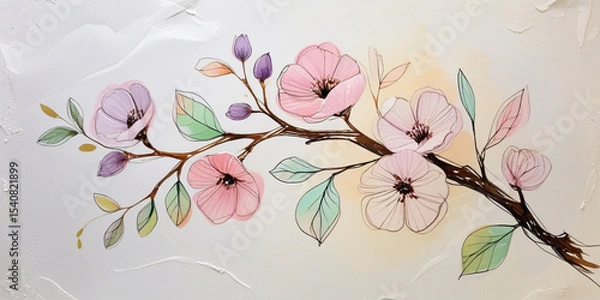 Obraz Abstract Floral Background With Flowers