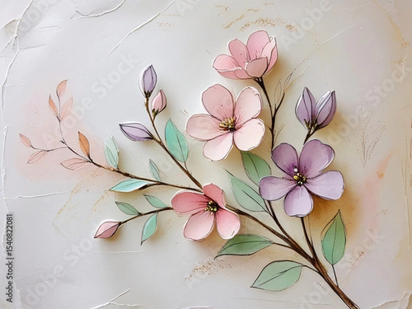 Obraz Abstract Floral Background With Flowers