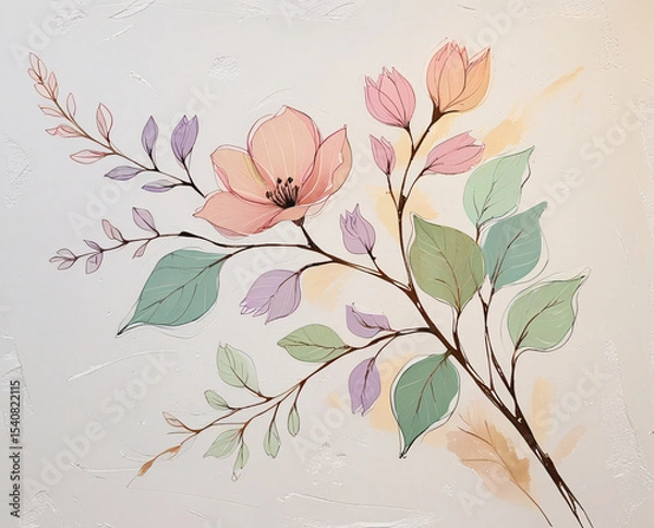 Obraz Abstract Floral Background With Flowers