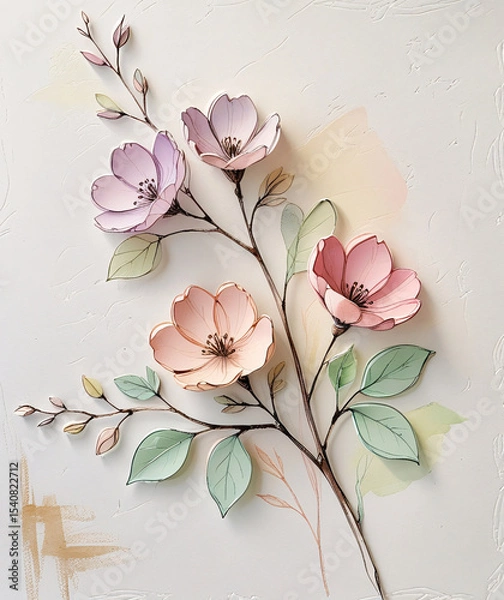 Obraz Abstract Floral Background With Flowers