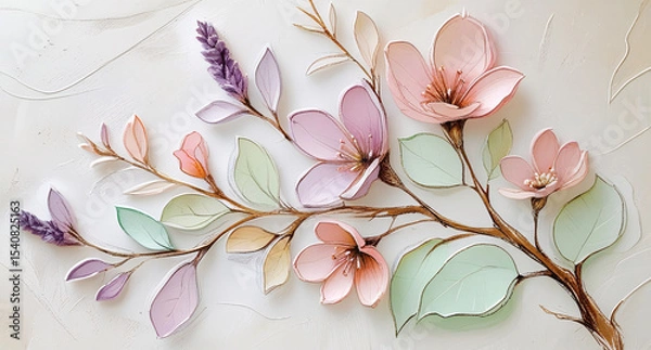 Obraz Abstract Floral Background With Flowers