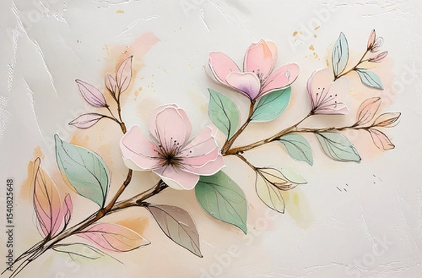 Obraz Abstract Floral Background With Flowers