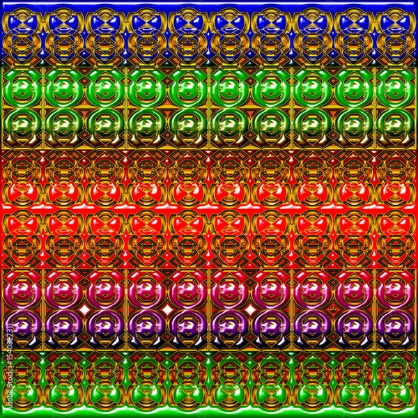 Fototapeta seamless colorful pattern, 3D Crystal Wall Art Design 