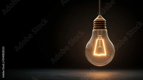 Obraz Glowing Lightbulb Symbolizing Creativity and Innovation