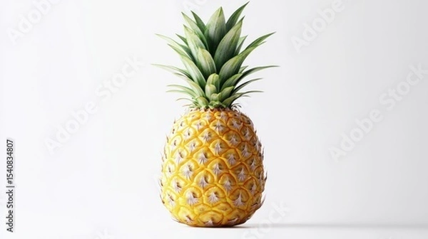 Fototapeta Single pineapple on white background (1)