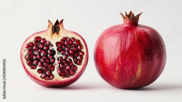 Fototapeta Two halves of a pomegranate
