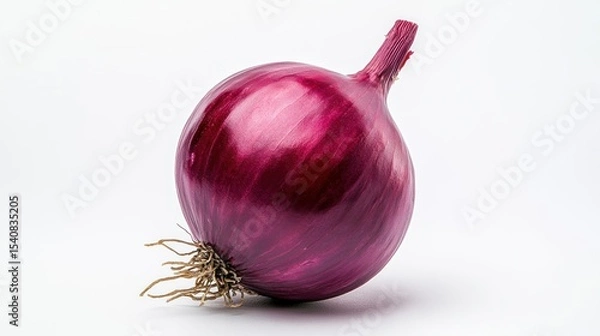 Fototapeta Single red onion on white background