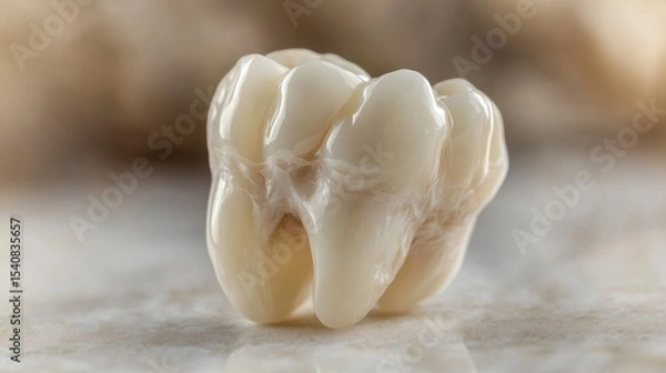 Fototapeta Detailed close-up of a tooth model