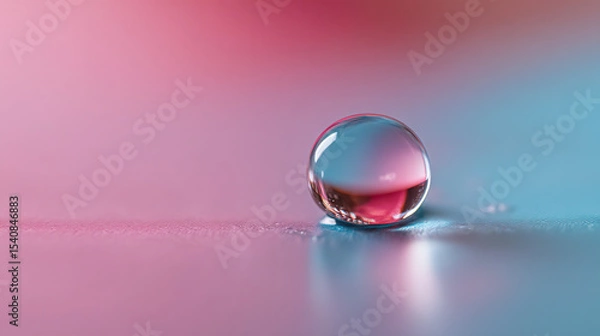 Obraz Perfect Water Droplet on Pink and Blue Background
