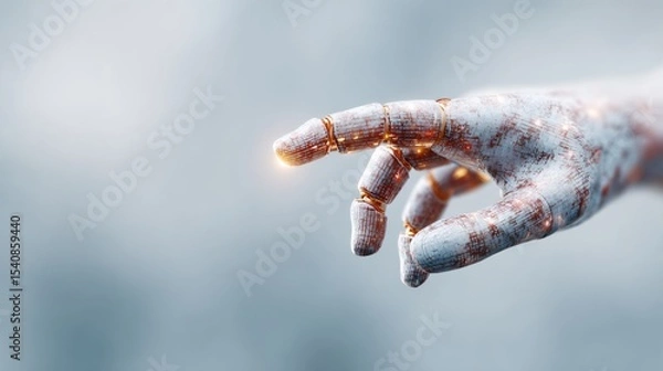 Obraz A robotic hand pointing to something