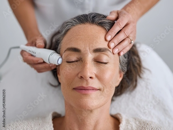 Obraz Woman is getting her eyebrows waxed.