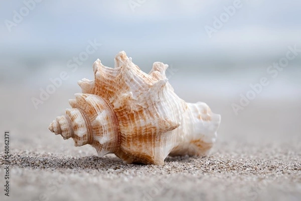 Obraz Seashell is laying on the sand.