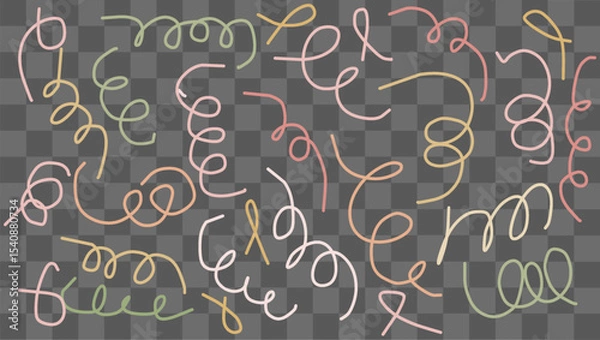 Fototapeta Intricate hand-drawn doodles feature colorful swirls and loops, emphasizing creativity and playfulness. Perfect for design applications or artistic projects needing a whimsical touch