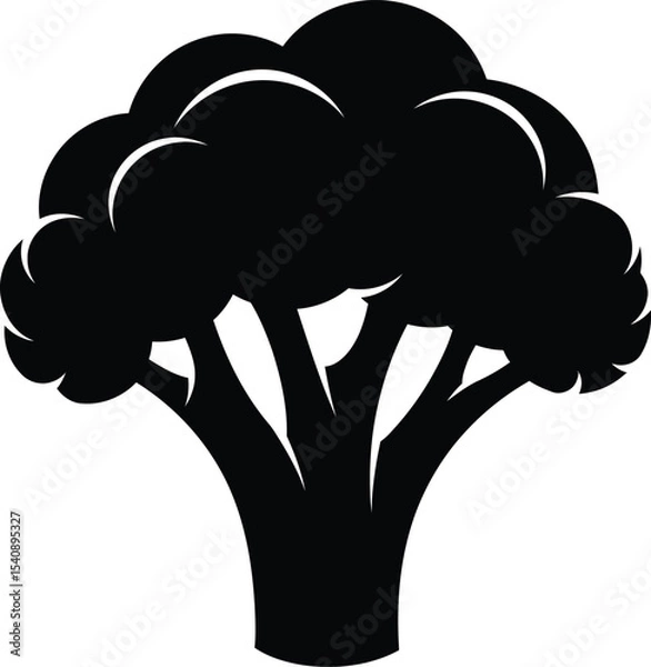 Obraz Simple silhouette broccoli vector illustration graphic for healthy eating concept on white background
