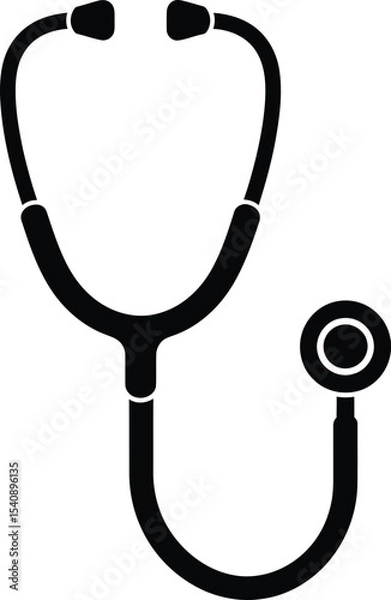 Obraz Vector illustration of a stethoscope medical instrument representing healthcare diagnostics and medicine in minimalist design