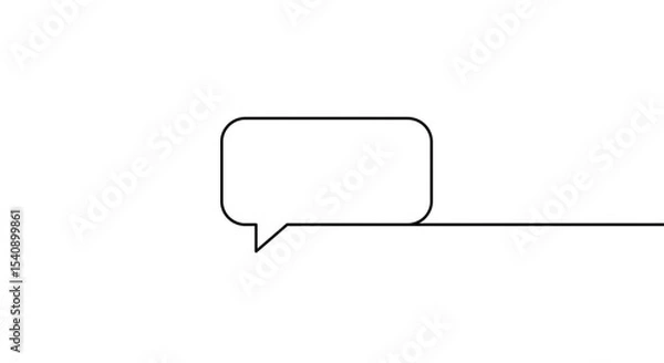 Fototapeta A minimalistic illustration of a speech bubble connected to a line on a white background plain style