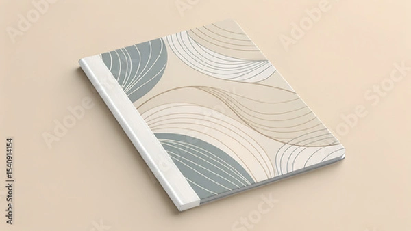 Obraz Minimalist zine cover featuring soft, hand-drawn organic lines and a neutral beige-toned color palette. Clean layout with natural flow and artistic balance. Ideal for editorial, branding, lifestyle, o