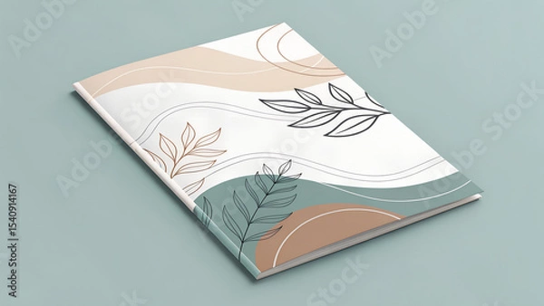 Obraz Minimalist zine cover featuring soft, hand-drawn organic lines and a neutral beige-toned color palette. Clean layout with natural flow and artistic balance. Ideal for editorial, branding, lifestyle, o