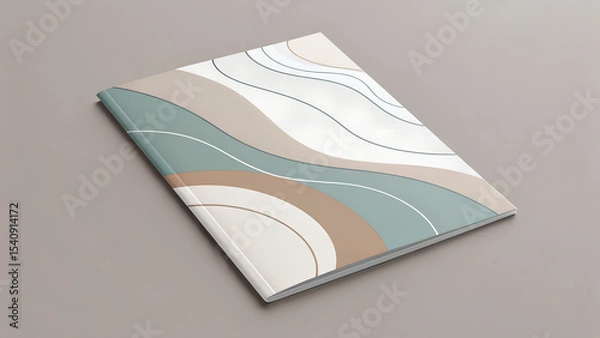 Obraz Minimalist zine cover featuring soft, hand-drawn organic lines and a neutral beige-toned color palette. Clean layout with natural flow and artistic balance. Ideal for editorial, branding, lifestyle, o