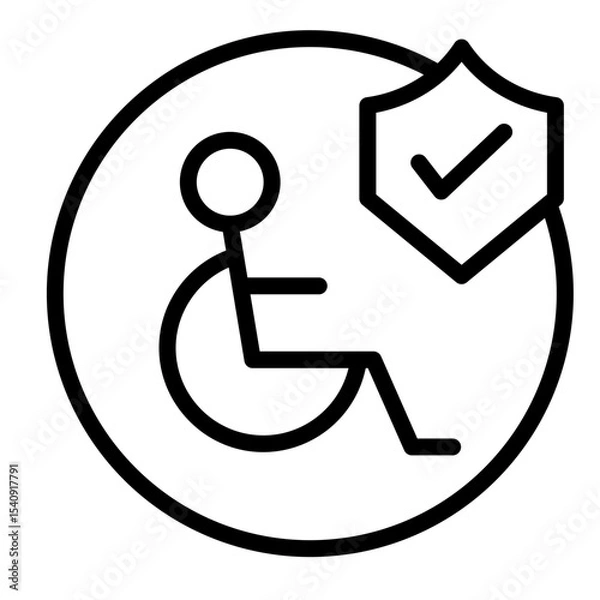 Obraz Disability Vector Line Icon Design