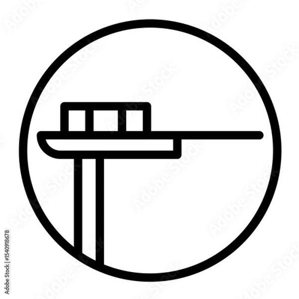 Obraz Diving Board Vector Line Icon Design