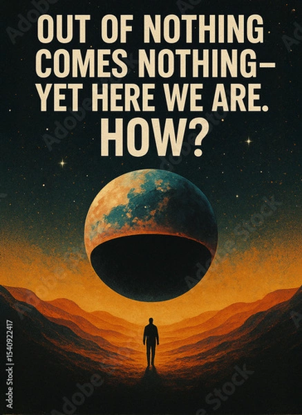Fototapeta Sufi-Inspired Poster Asking: If Nothing Can’t Create, Who Then Made Everything From Absolute Nothingness?