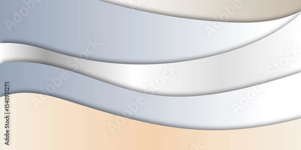 Fototapeta "Minimal wavy background with soft neutral tones and layered curves. Ideal for website headers, posters, or modern design projects. Elegant, abstract style with smooth, flowing shapes"