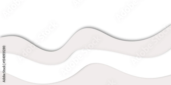 Obraz "Abstract wavy background with layered white and light gray curves. Minimalistic design ideal for banners, presentations, or modern web layouts. Clean, flowing lines create a smooth, elegant effect"