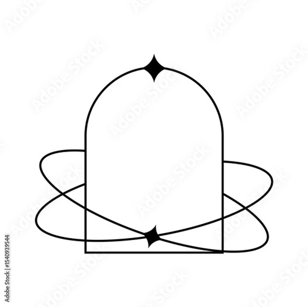 Fototapeta aesthetic simple frame line vector