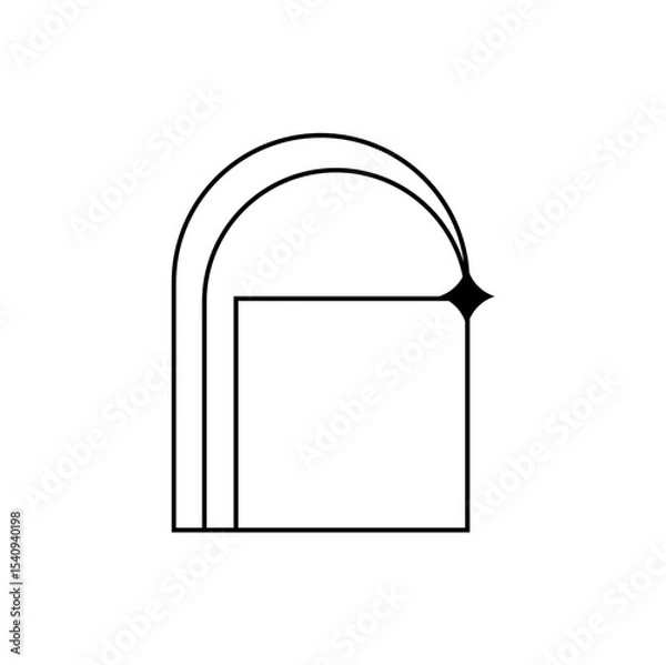 Fototapeta aesthetic simple frame line vector