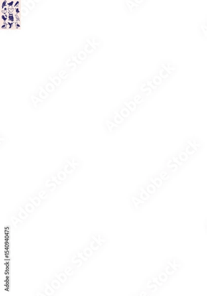 Obraz Flat vector illustration of various bird species – minimal cartoon line art icons of flying and standing birds for nature and animal design