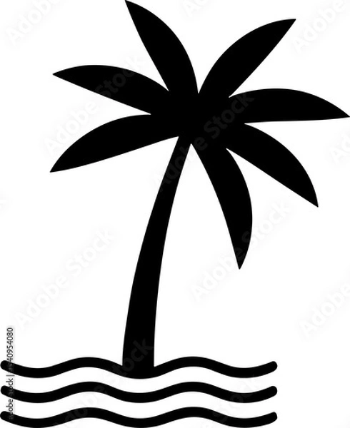 Fototapeta silhouette of a palm Leaf