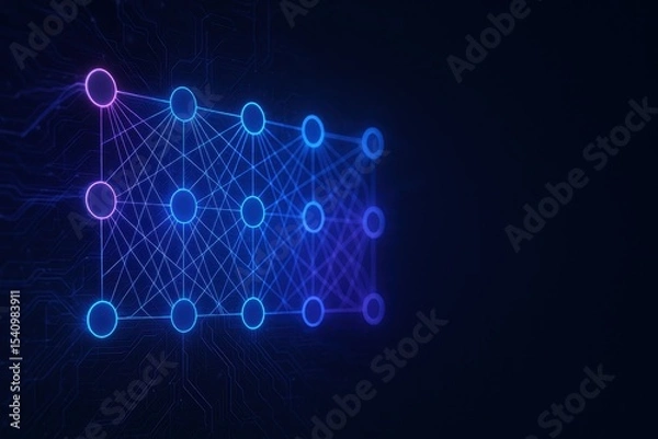Fototapeta Deep Learning Mathematical Neural Net Abstract Tech