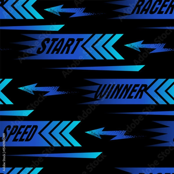 Obraz Abstract seamless urban background.  Grunge pattern with arrows and words.
