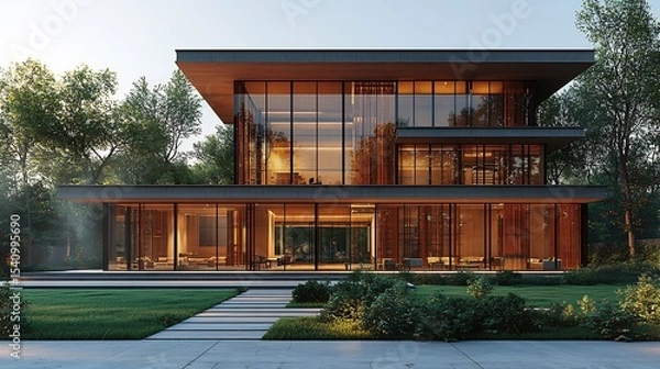 Fototapeta Architects Using 3d Modeling In Virtual Environments to Inspect Newly Constructed Buildings and Test Sustainability Performance for Concrete Based Construction Systems