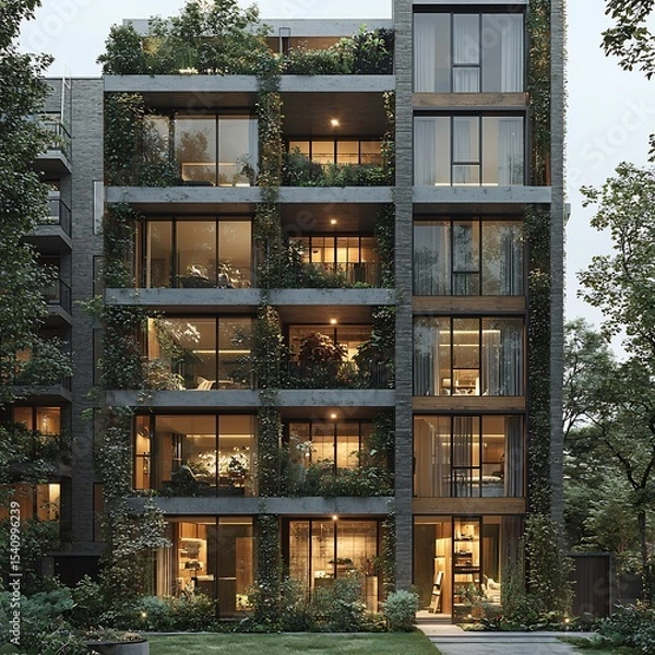 Fototapeta Architects Using Computer Systems to Test Construction Performance Through Ai Based Modelling Enhancing Sustainability In Residential Buildings