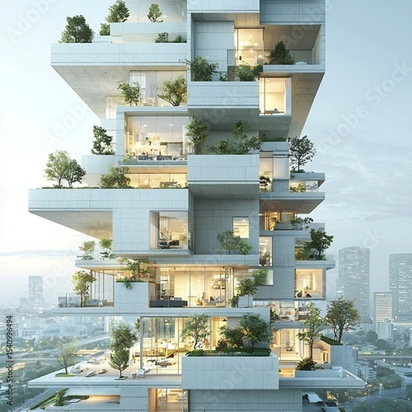 Obraz Architects Using Computer Systems to Test Construction Performance Through Ai Based Modelling Enhancing Sustainability In Residential Buildings
