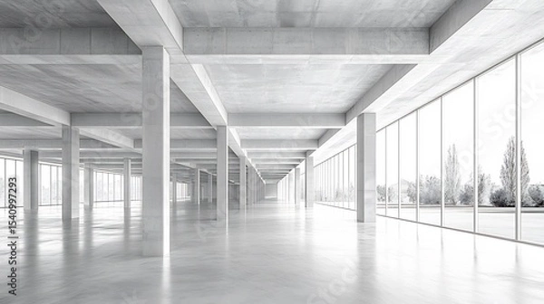Fototapeta Architectural Performance Inspection In Progress Using Computer Systems and Ai Driven Three Dimensional Modelling to Test Concrete Structure Efficiency and Sustainability