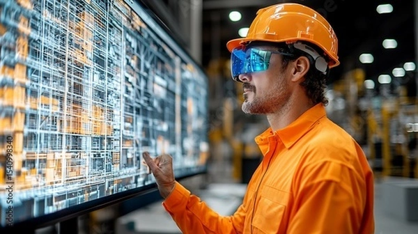Fototapeta Augmentedsitevisit Featuring Holographicprojection and Realtimecollaboration for Precisionengineering and Structuralintelligence In Seismicresilience Design Workflows