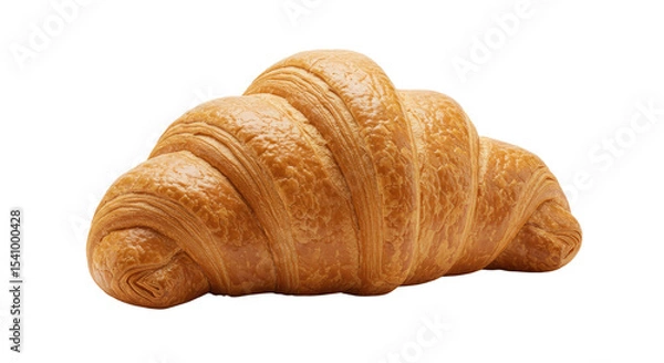Fototapeta Flaky GoldenBrown Croissant with Detailed Layers and Delicious Texture