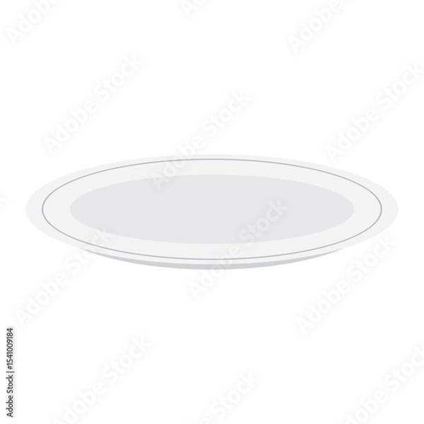 Fototapeta Shallow serving plate top. Vector