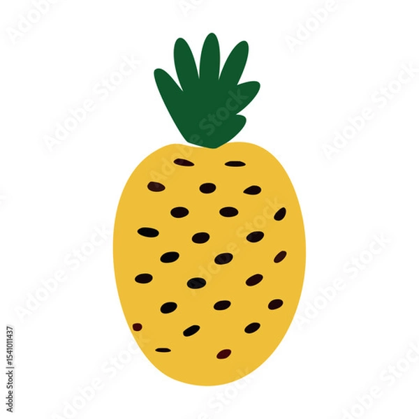 Fototapeta Pineapple fruit flat icon. Vector