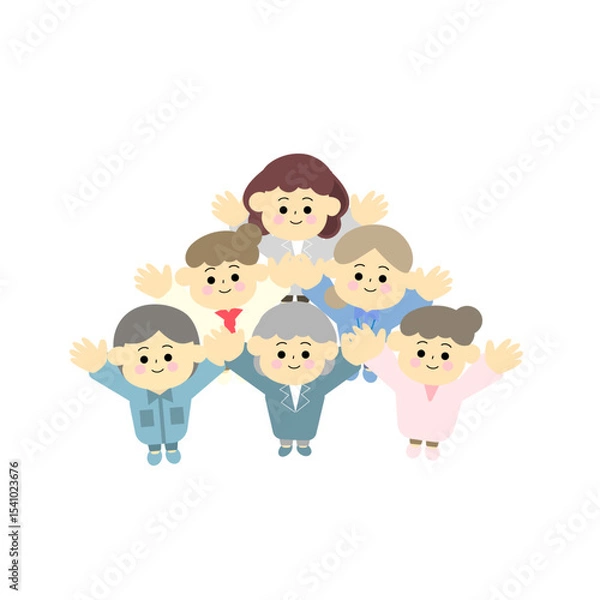 Fototapeta 両手を伸ばすいろいろな職業の女性