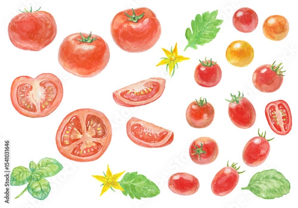 Obraz 水彩絵の具で描いたトマト