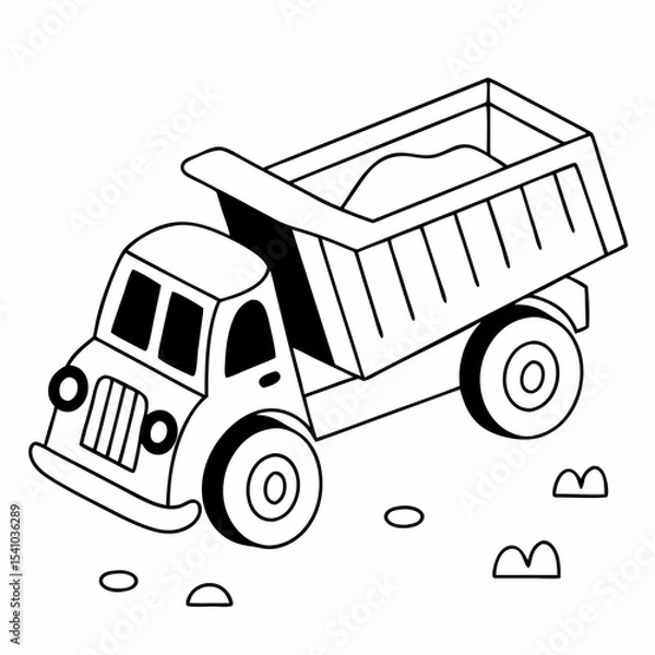 Fototapeta Flat Design Truck Illustration Black Transport Symbol for Web and Graphic Use