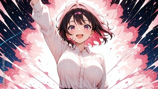 Obraz 笑顔でポーズをとる女性