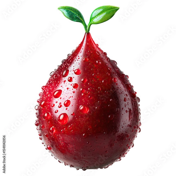 Obraz Frequent urination by fluid retention concept. Fresh, juicy red fruit with droplets, perfect for healthy snacks.
