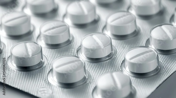 Obraz White and silver packaging in a clinical, formal vibe authoritative tone for medical publishers and corporate use