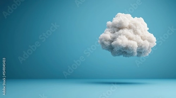 Obraz White Fluffy Cloud on Blue Background 3D Render
